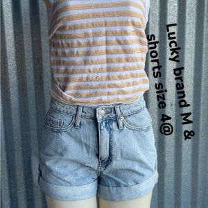 Lucky Brand top &  Blue Denim Shorts